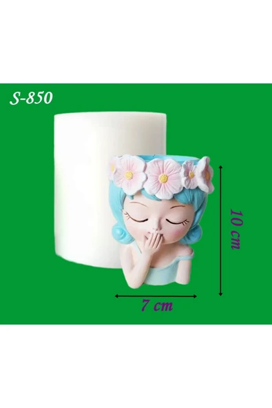 Kız Sukulent Saksı (Çiçek Taçlı) (S850) ürün görseli 1