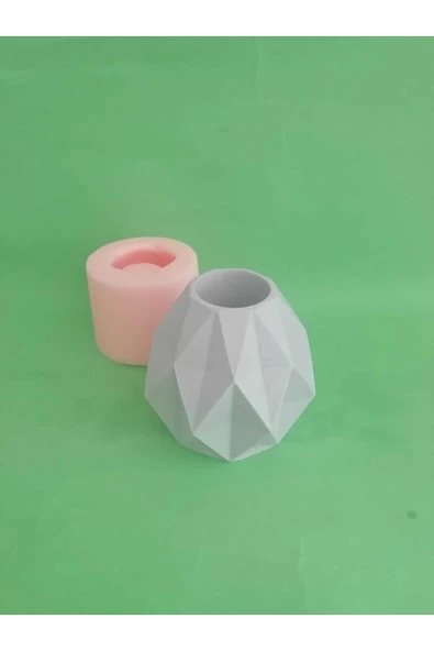 Geometrik Vazo Silikon Kalıp - Resim 2