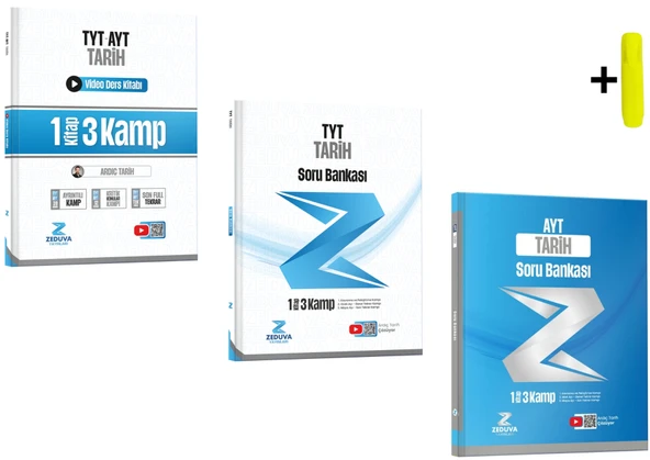 Zeduva Yayınları Soner Ardıç TYT AYT Tarih 1 Kitap 3 Kamp Konu Soru Bankası Seti 3 Kitap ürün görseli 1