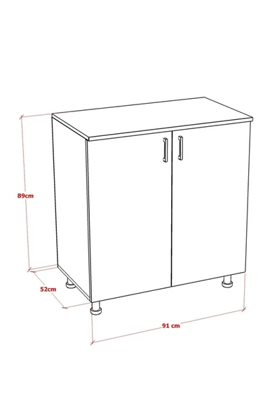 NOVA MUTFAK DOLABI ALT DOLAP 90CM TEZGAH DAHİL - Resim 4