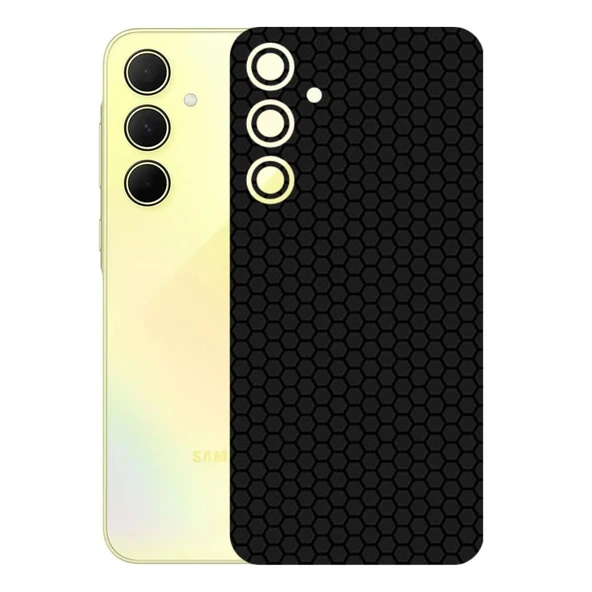 Samsung Galaxy A35 ile Uyumlu Bumper Serisi Premium Arka Kapak Kaplama(Kenarlar Yoktur!)  Siyah ürün görseli 1