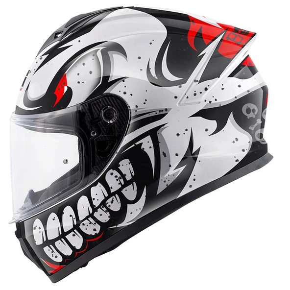 GIVI 50.X BONES BEYAZ-KIRMIZI KASK ürün görseli 1