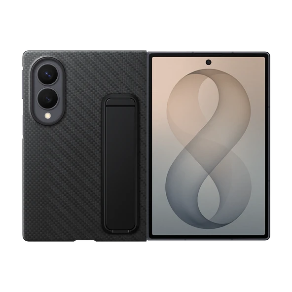 Samsung Galaxy Z Fold8  Standlı Karbon Kılıf - Siyah ürün görseli 1