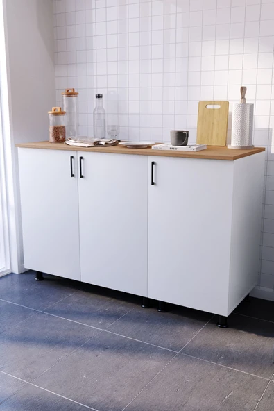 ADEN MUTFAK DOLABI ALT MODÜL 135CM (TEZGAH DAHİL) ürün görseli 1