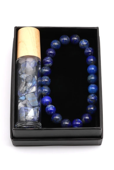 Lapis Lazuli Doğal Taş Bileklik-Doldurulabilir Esans ve Yağ Şişesi Set - DT-3332 ürün görseli 1