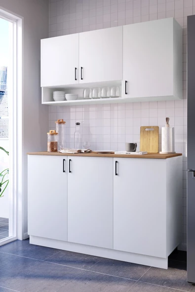 Hera Mutfak Dolabı Alt Üst Modül 135 Cm (TEZGAH DAHİL) ürün görseli 1