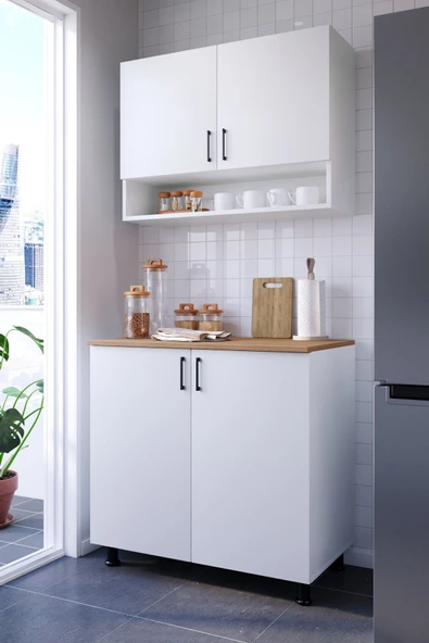 DİVA MUTFAK DOLABI ALT ÜST MODÜL 90CM (TEZGAH DAHİL) - Resim 3