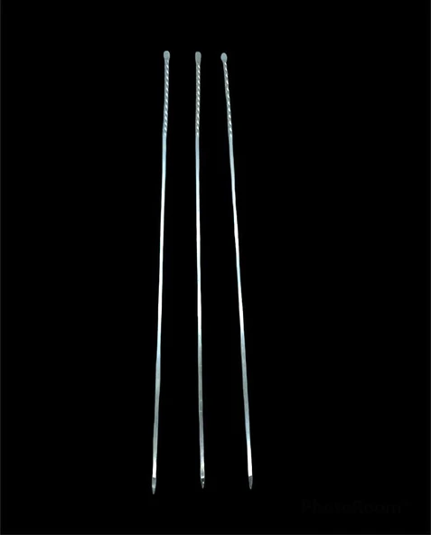 Burgulu Kuşbaşı Şişi - Metal - Kalın Kare - 50 cm ürün görseli 1