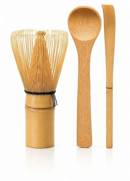 Matcha Çayı Hazırlama Bambu 3'lü Set - Geleneksel Japon Çay Seremoni Seti ürün görseli 1