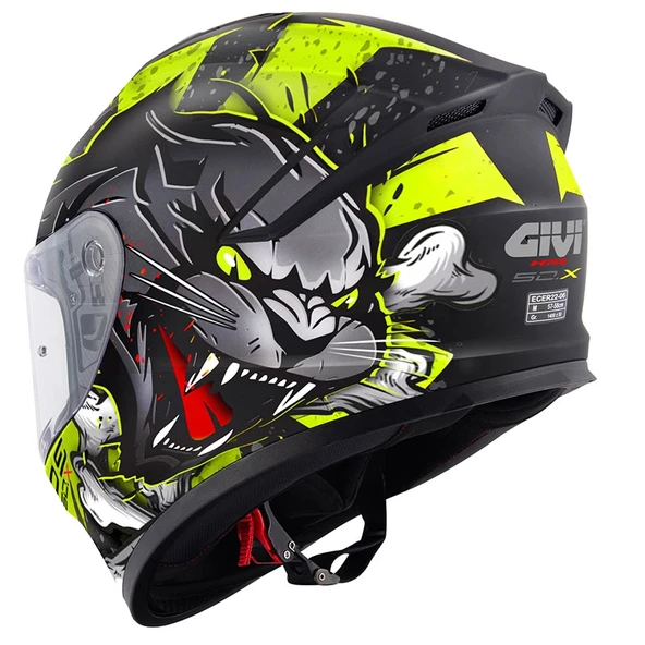GIVI 50.X WILD MAT SİYAH-SARI KASK - Resim 3