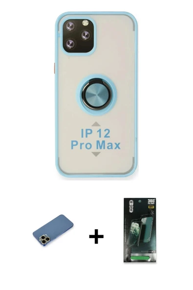 MARSİLYAN™- iPhone 12 Pro Kılıf Yörünge Çizgi - Şeffaf 360 Full Body Arka Koruyucu + Shine Kamera Lens Koruma Cam - GD ürün görseli 1