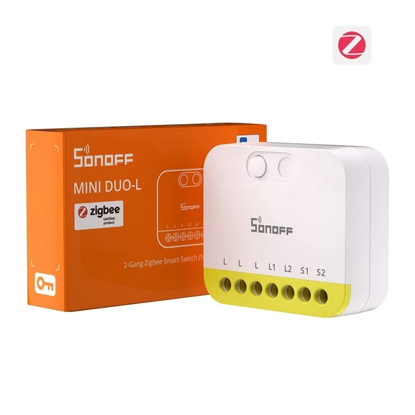Mini-ZB2GS-L Duo Nötrsüz ZigBee 2 Kanallı Akıllı Röle ürün görseli 1
