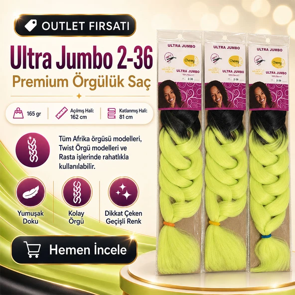 3 Paket / Afrika Örgüsü Ve Rasta İçin Sentetik Ombreli 2/36 ürün görseli 1