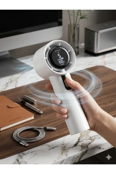 Bychie Okmore Yüksek Hızlı Taşınabilir El Fanı USB Şarjlı Sessiz Mini Fan -SİYAH ürün görseli 1