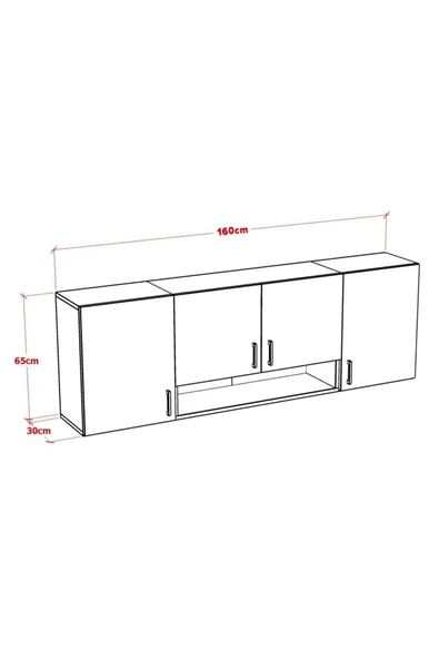 MİLO ÜST MODÜL MUTFAK DOLABI 160 CM - Resim 4