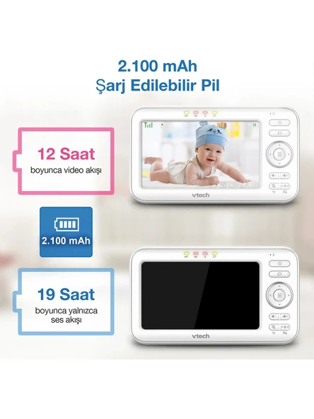 Vtech Uyarlanabilir Gece Lambalı 5’’ Görüntülü Bebek Monitörü - VM5254 - Resim 8