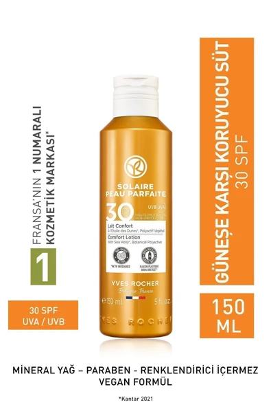 YVES ROCHER SPF 30 GÜNEŞ KORUYUCU YÜZ&VÜCUT LOSYONU/SOLAİRE PEAU PARFAİTE-150 ML ürün görseli 1