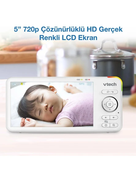 Vtech Uyarlanabilir Gece Lambalı 5’’ Wi-Fi Görüntülü Bebek Monitörü - RM5756HD - Resim 9
