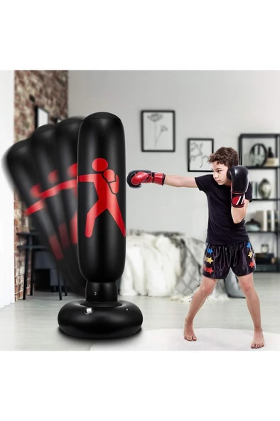 160 Cm Karate Desen Şişme Boks Torbası - Resim 2