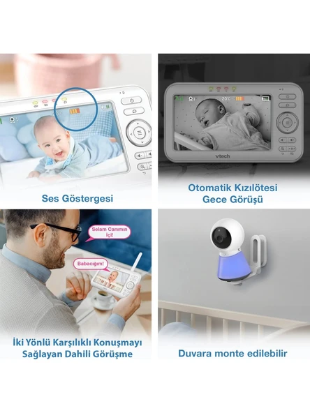 Vtech Uyarlanabilir Gece Lambalı 5’’ Görüntülü Bebek Monitörü - VM5254 - Resim 5