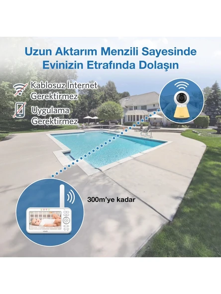 Vtech Uyarlanabilir Gece Lambalı 5’’ Görüntülü Bebek Monitörü - VM5254 - Resim 7