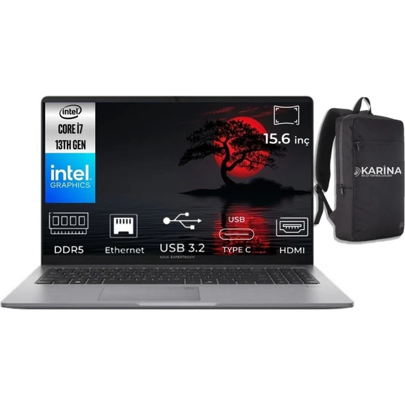 Asus Expertbook P1 I7-13700H P1503CVA-I716512S2D-K45 64GB 2tb UHD Graphics W11PRO 15.6" Full Hd Notebook ürün görseli 1