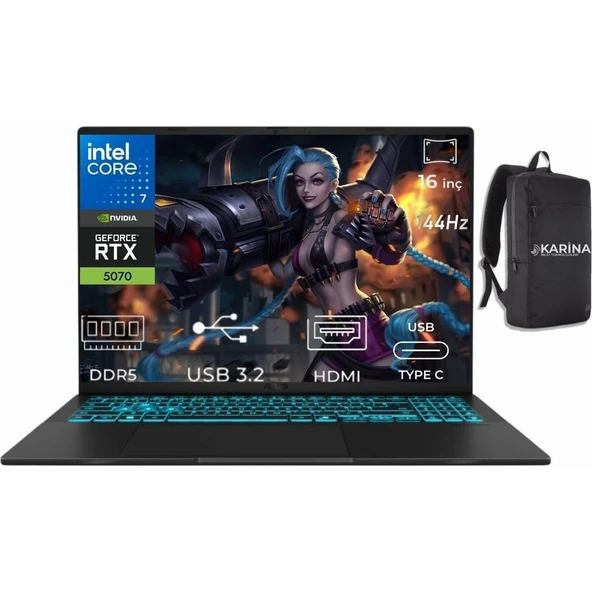 Asus V16 Intel Core 7 240H V3607VP-RP055-K49 24GB 4tb RTX5070-8GB W11PRO 16'' Wuxga 144Hz Freedos Taşınabilir Bilgisayar ürün görseli 1