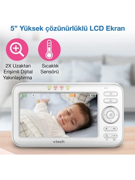 Vtech Uyarlanabilir Gece Lambalı 5’’ Görüntülü Bebek Monitörü - VM5254 - Resim 6