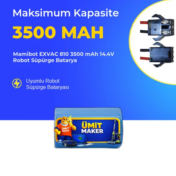 Mamibot EXVAC 810 3500 mAh 14.4V Robot Süpürge Batarya ürün görseli 1