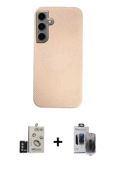MARSİLYAN™- Galaxy S24 Kılıf Eksen Prime - Siyah Vanessa Magic Hayalet Cam + Bilvis Titan Kamera Lens - DNMR ürün görseli 1