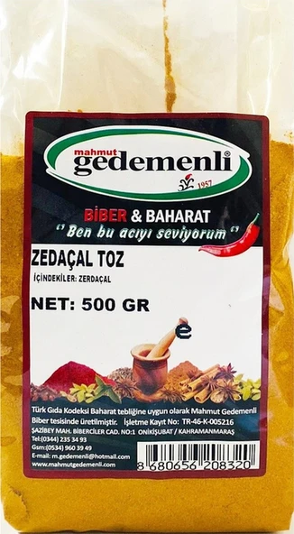 Gedemenli Toz Zerdeçal 500 G ürün görseli 1
