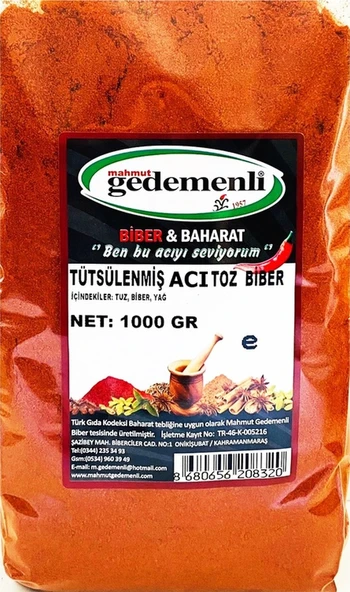 Gedemenli Tütsülenmiş Acı Toz Biber 1 KG ürün görseli 1