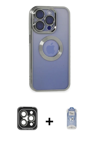 MARSİLYAN™- iPhone 15 Pro Max Kılıf Pusula Form - Siyah Joko Magic 5D Cam + PVD Metal Kamera Lens - GI ürün görseli 1