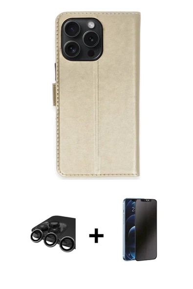 MARSİLYAN™- iPhone 15 Pro Max Kılıf Siluet Işık Serisi - Siyah 3D Antistatik Hayalet Cam Ekran Koruyucu + Raze Metal Kam ürün görseli 1