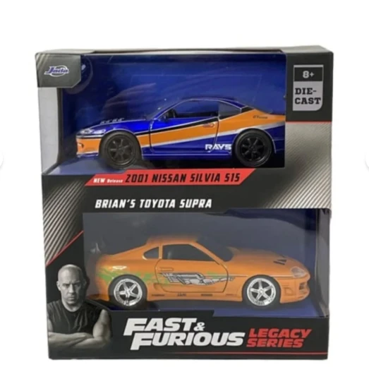 HOT WHEELS Jada 1/32 Ölçek 2'li Fast and Furious Seti Nissan Silvia Toyota Supra Oyuncak Arabalar ürün görseli 1
