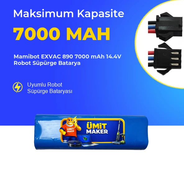 Mamibot EXVAC 890 7000 mAh 14.4V Robot Süpürge Batarya ürün görseli 1