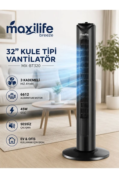 Ayarlanabilir Hızlı 80 Derece Salınım Fonksiyonlu Kule Tipi Vantilatör ürün görseli 1