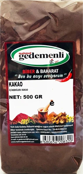 Mahmut Gedemenli Kakao 500 G ürün görseli 1