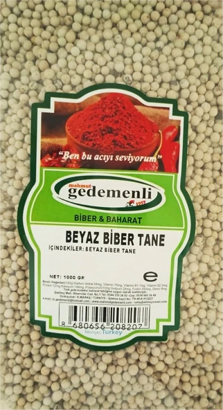 Mahmut Gedemenli Beyazbiber Tane 1 KG ürün görseli 1