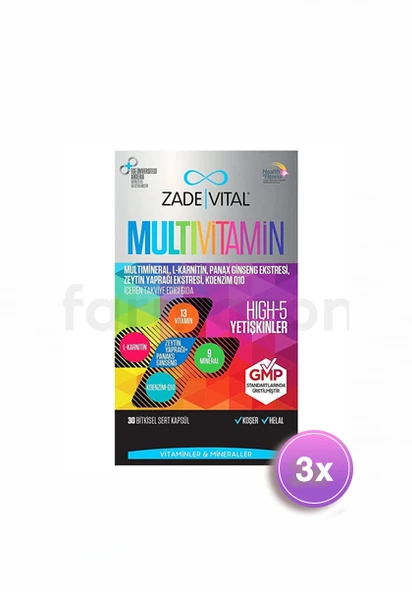 Zade Vital Multivitamin 30 Kapsül 3 Adet ürün görseli 1