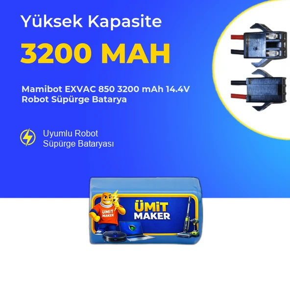Mamibot EXVAC 850 3200 mAh 14.4V Robot Süpürge Batarya ürün görseli 1