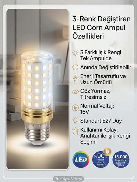 E27 Duylu 16watt 3000k 6000k 1000-1999 Lümen Beyaz sarı günışığı Renk Mısır Led Ampul ürün görseli 1
