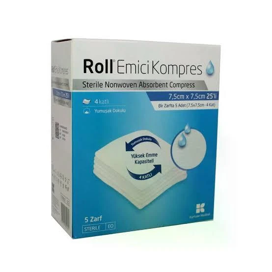 Roll Emici Kompres 7.5 cm x 7.5 cm 25'li ürün görseli 1