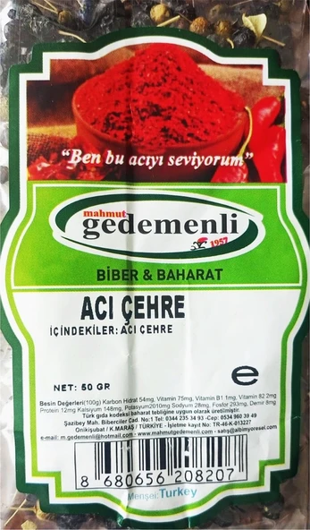 Mahmut Gedemenli Acı Çehre 50 G ürün görseli 1