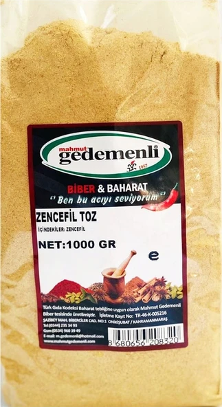 Mahmut Gedemenli Toz Zencefil 1 KG ürün görseli 1