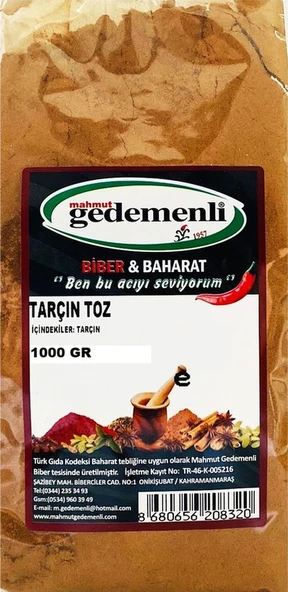 Mahmut Gedemenli Toz Tarçın 1 KG ürün görseli 1