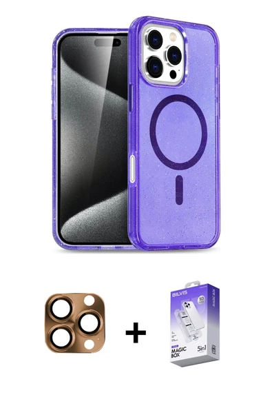 MARSİLYAN™- iPhone 16 Pro Max Kılıf Nova Asil Prime - Siyah Bilvis 5in1 3D Magic Cam Ekran Koruyucu + Pers Alüminyum Kam ürün görseli 1