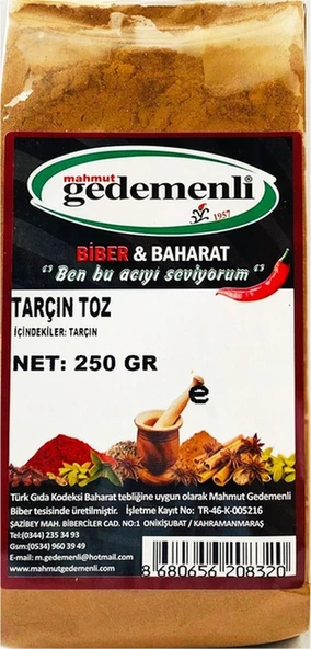 Mahmut Gedemenli Toz Tarçın 250 G ürün görseli 1