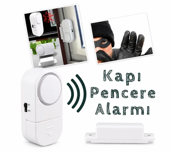 Kapı ve Pencere Manyetik Alarm 90DB Yüksek Sesli Güvenlik Uyarı Cihazı Pilli Kolay Montajlı Hırsız Alarm Sensörü Ev Ofis Balkon Çekmece Dolap Için Kapı Açılınca Çalan Alarm ürün görseli 1