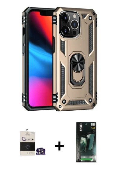 MARSİLYAN™- iPhone 14 Pro Max Kılıf Ahenk Klasik Koleksiyonu - Şeffaf 360 Full Body Arka Koruyucu + Bilvis Titan Kamera ürün görseli 1